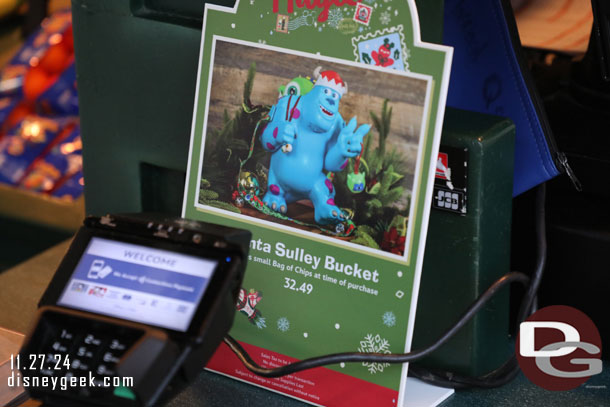 Santa Sulley buckets are still available throughout the park