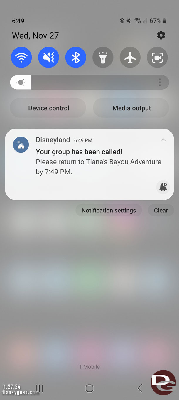 Actually received a notification that my Tiana group was called. 