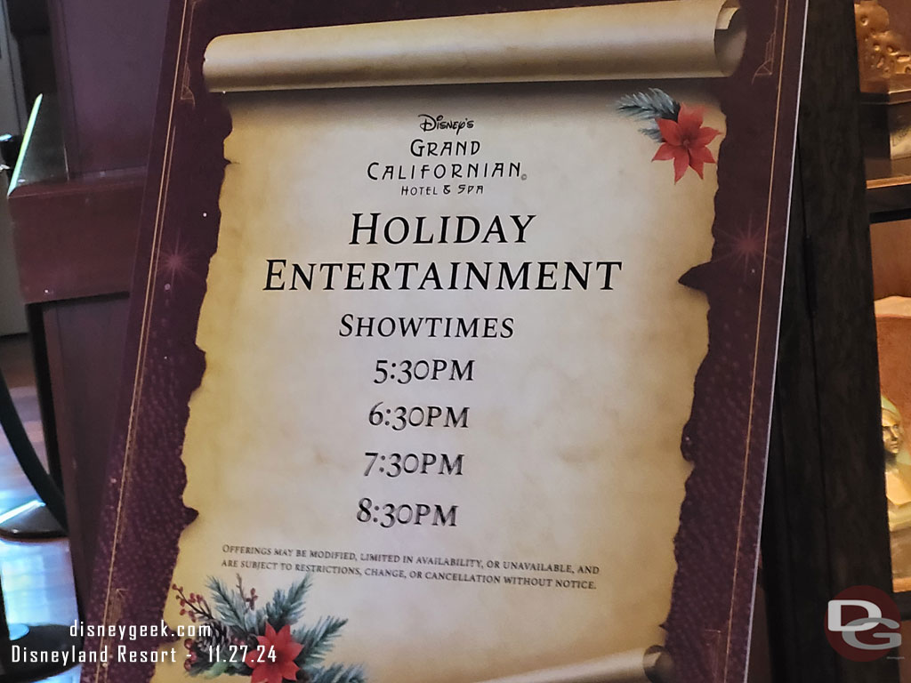 There is entertainment in the evening.  No indication of which groups just set times posted.