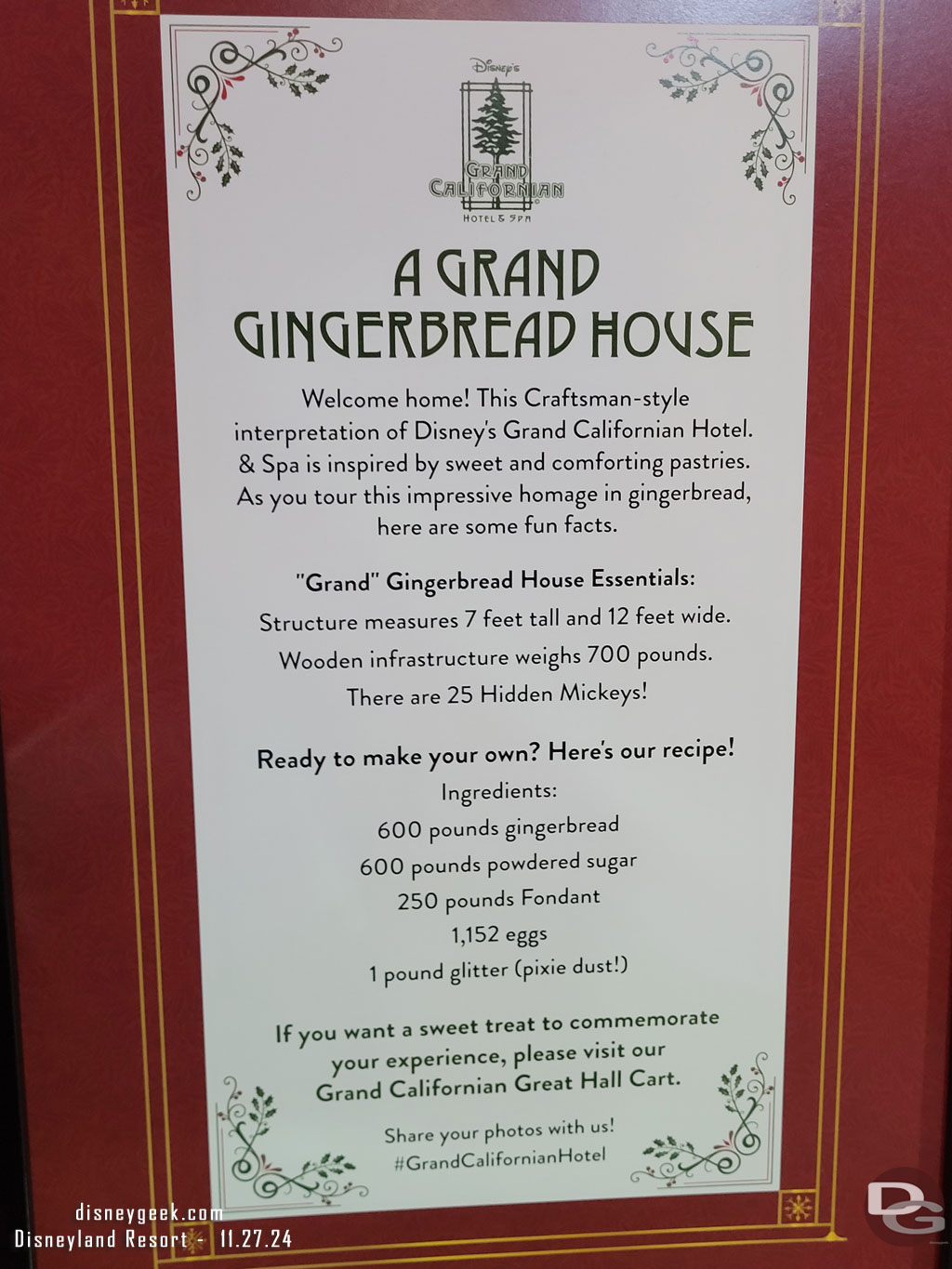 Information about the 2024 gingerbread house