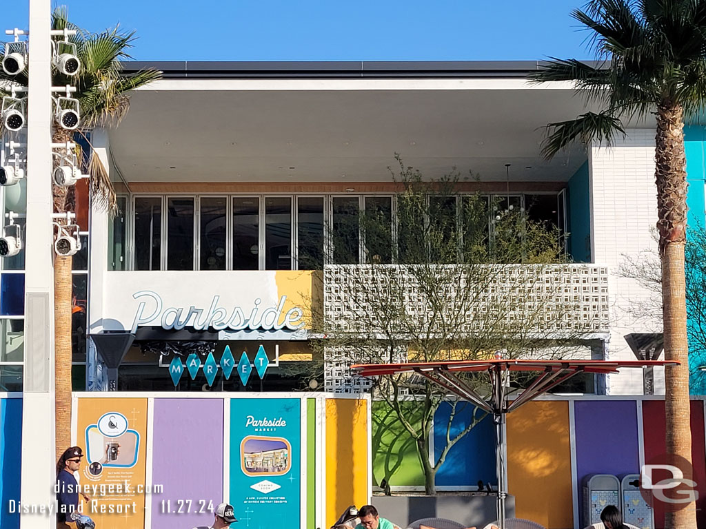 The exterior of Parkside Market is nearing completion.