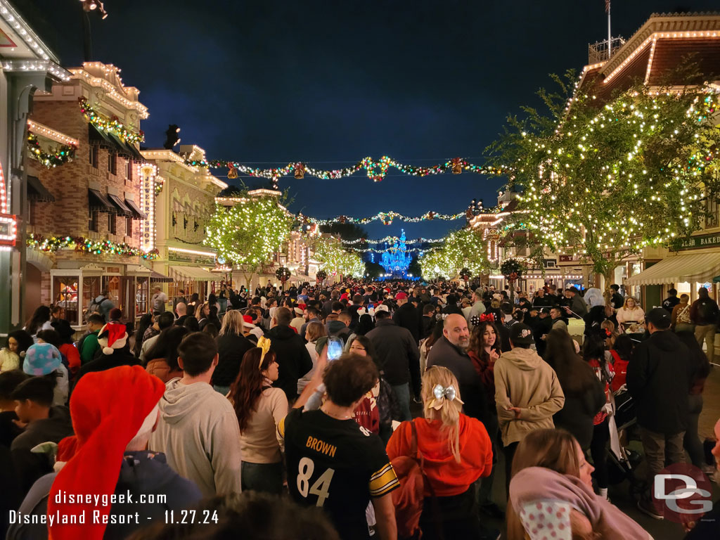 9:26pm - Found a spot for Believe in Holiday Magic on Main Street USA