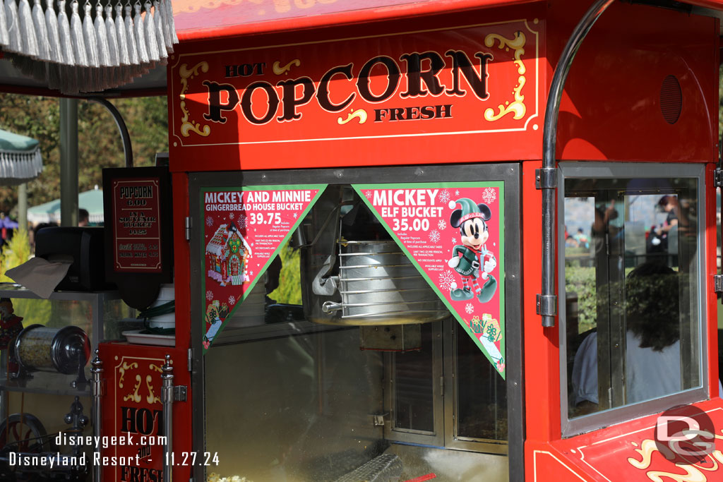 Popcorn bucket offerings. I did not see any of the houses though, plenty of Mickeys around.