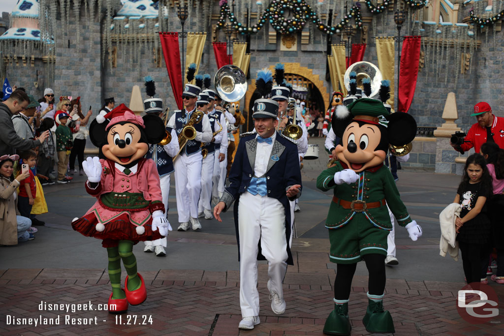 The group sets off for Town Square