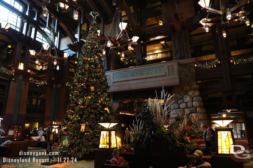 The tree in the lobby of the Grand Californian Hotel.