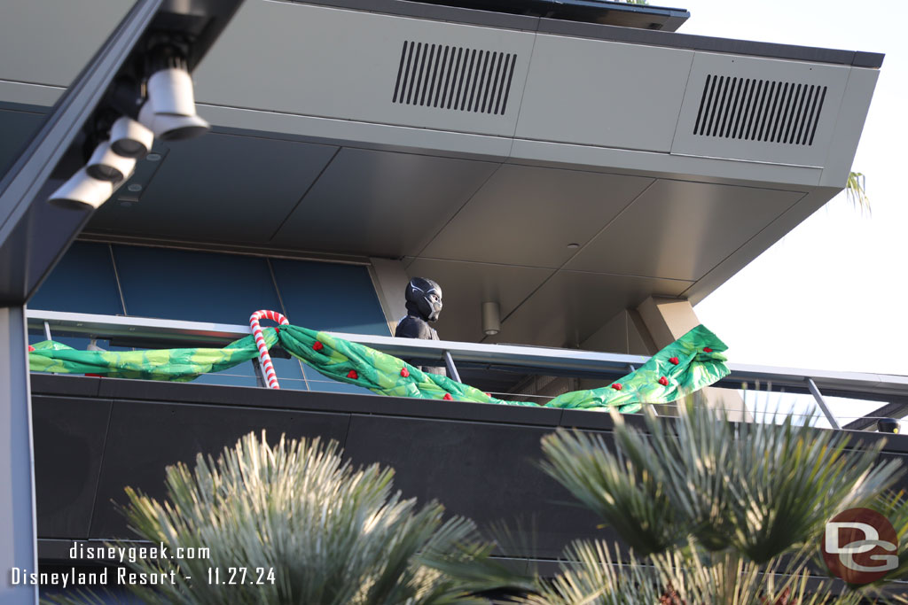 Some Christmas decorations up in Avengers Campus. I did not make a show so not sure if they switched to the Christmas show.