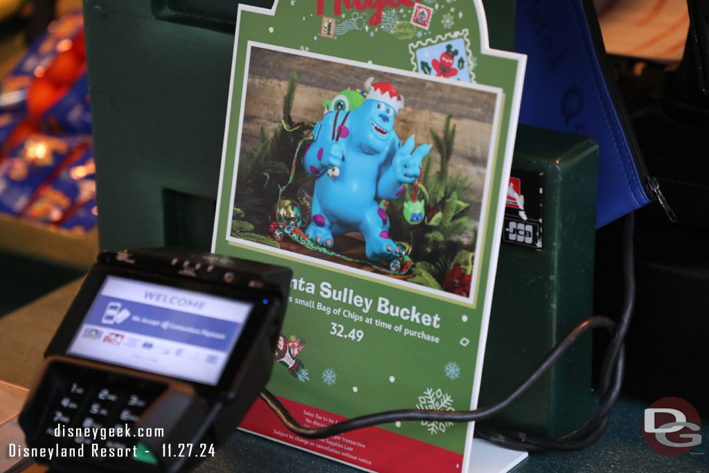 Santa Sulley buckets are still available throughout the park