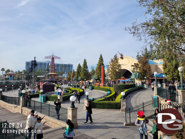 Paradise Park is quiet, no performers on the stage until the evening concerts