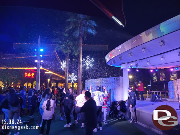 Downtown Disney snowfall.