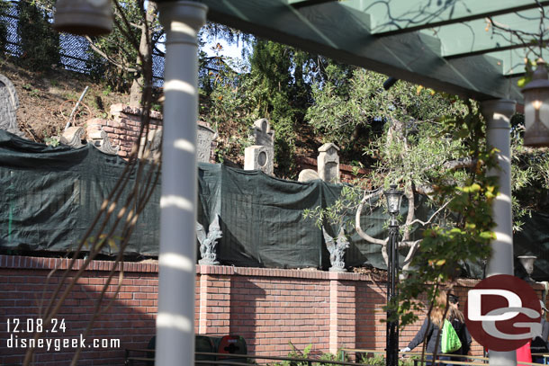 They are still working on the cemetery on the hill.