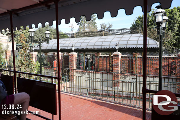 The Haunted Mansion queue from the train.