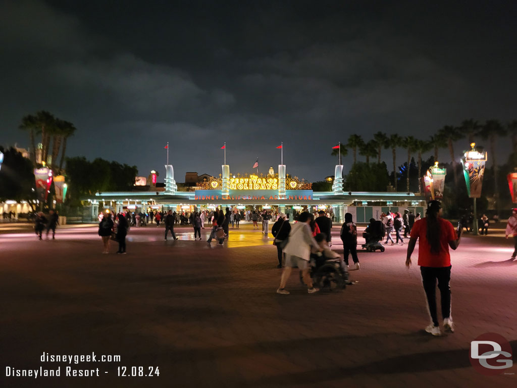 6:20pm - Returning to Disney California Adventure.