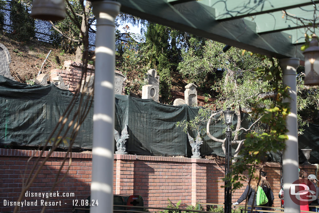 They are still working on the cemetery on the hill.