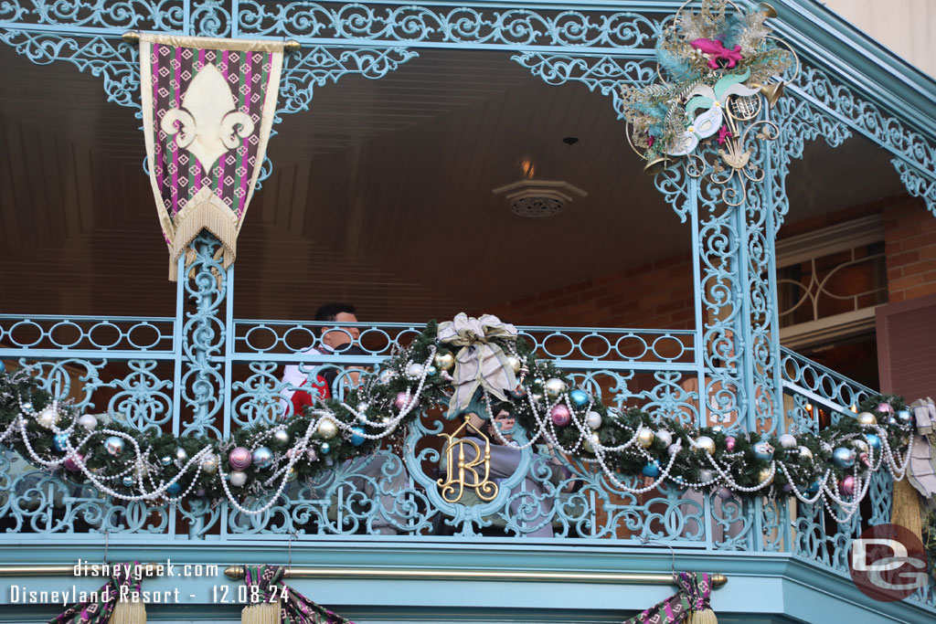 Kathryn Hahn was up there having coffee and looking over new Orleans Square.  Assuming she stayed in the suite overnight.