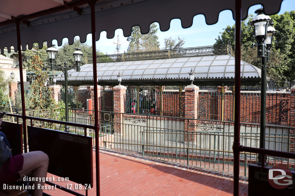 The Haunted Mansion queue from the train.