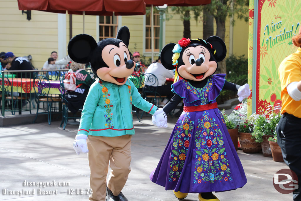 Mickey and Minnie out for a stroll to their photo location.