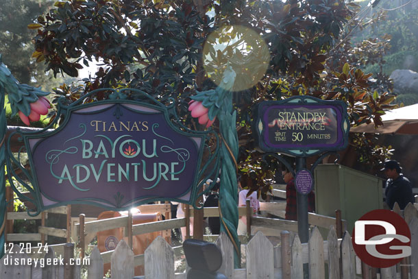 Tianas Bayou Adventure has dropped its virtual queue since my last visit.