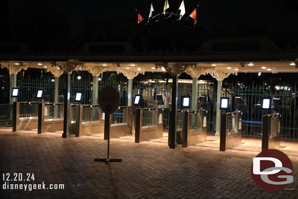 The new turnstiles after dark