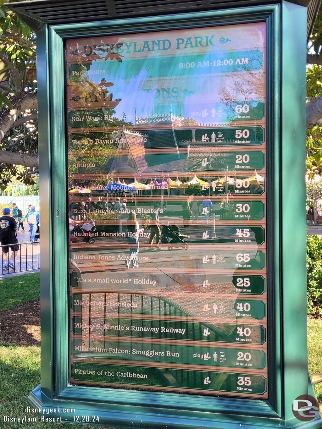 Disneyland wait times at 12:02pm