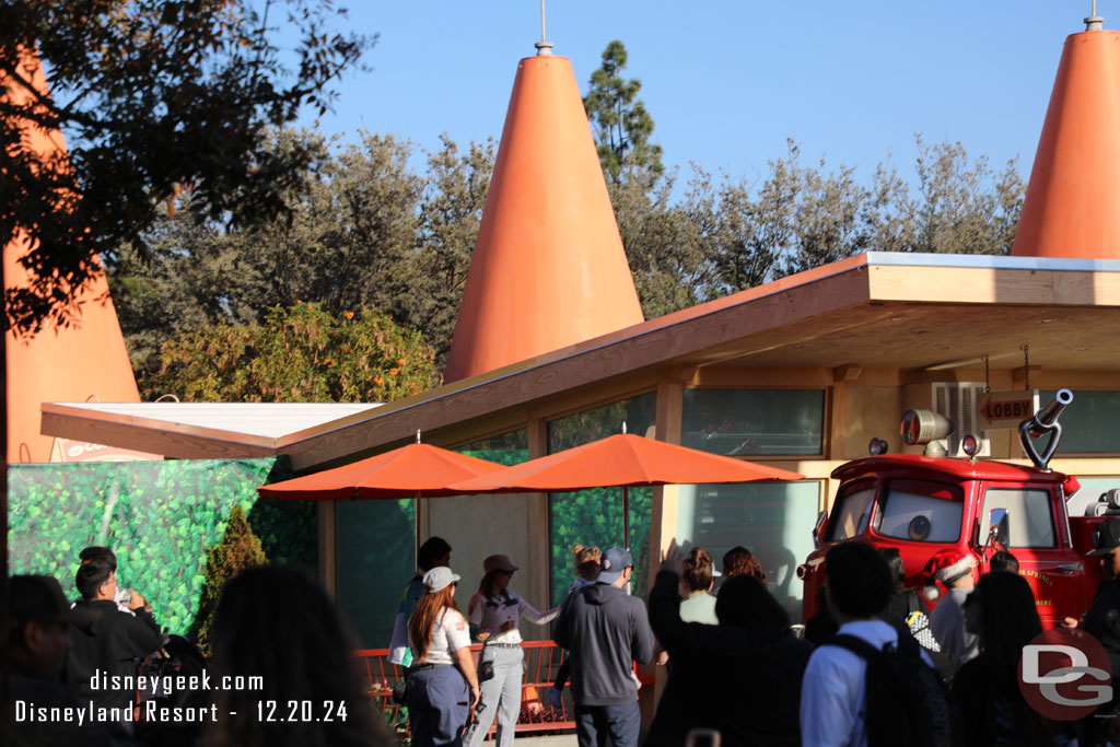 The Cozy Cone renovation work continues. You can see the new shade structure for the eating area.