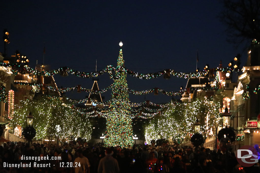 5:23pm - Found a spot for a Christmas Fantasy Parade