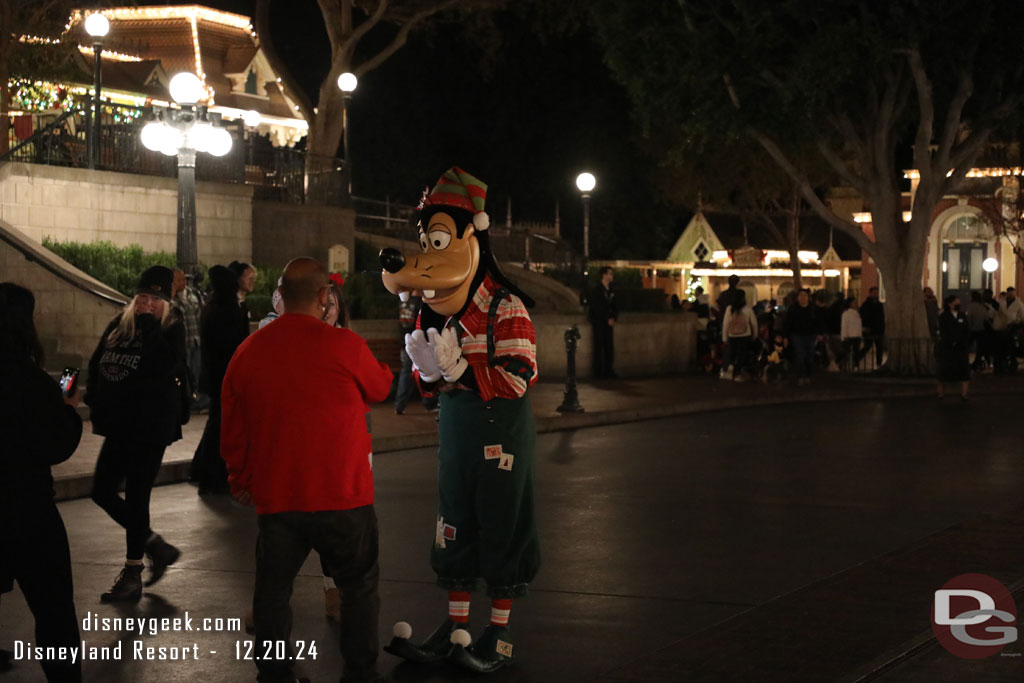 Goofy out greeting guests