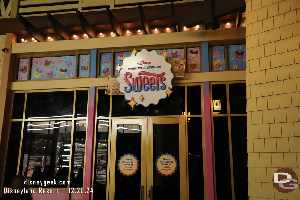 The sign is up for Disney Wonderful World of Sweets in Downtown Disney. No opening date announced yet but it seems close.