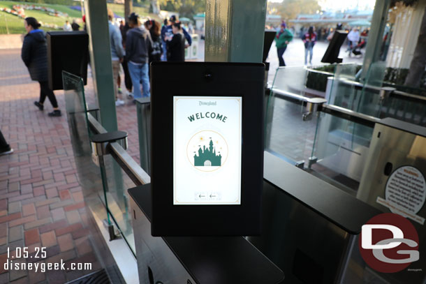 7:44am - No line so walked through one of the new gates. They are still using hand scanners so the process is the same as all the old turn stiles.