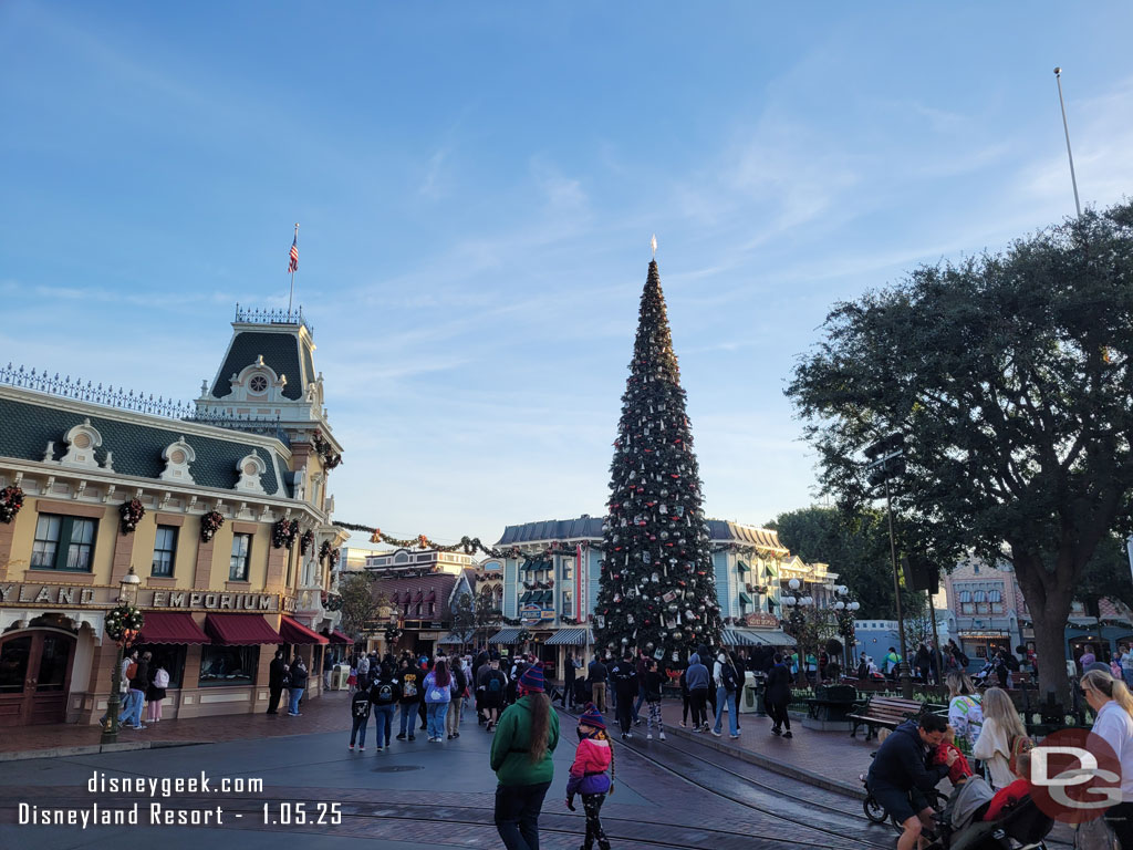 7:45am - Main Street USA 15 minutes prior to park opening.