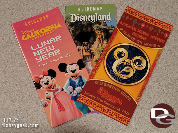 The park guidemaps and Lunar New Year guide