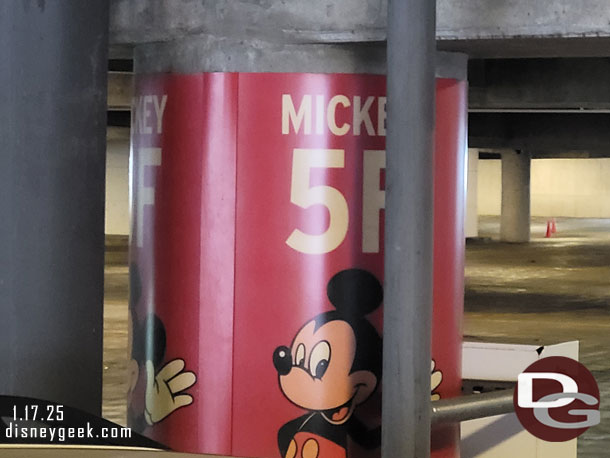 10:23am - Parked on the Mickey level of the parking structure.