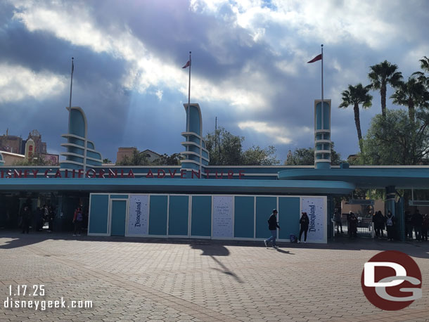 The next section of turn stiles at Disney California Adventure are behind walls to be replaced.