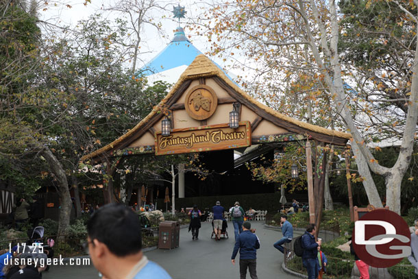 The Fantasyland theatre is dark, but you can still go up there to eat.