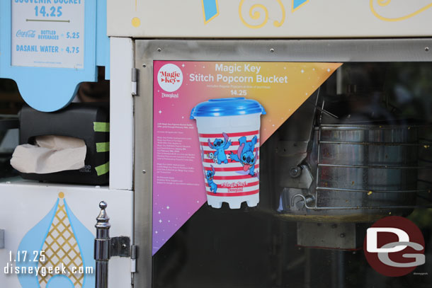 Magic Key Stitch Popcorn Bucket.   Refills are $2 through next month.