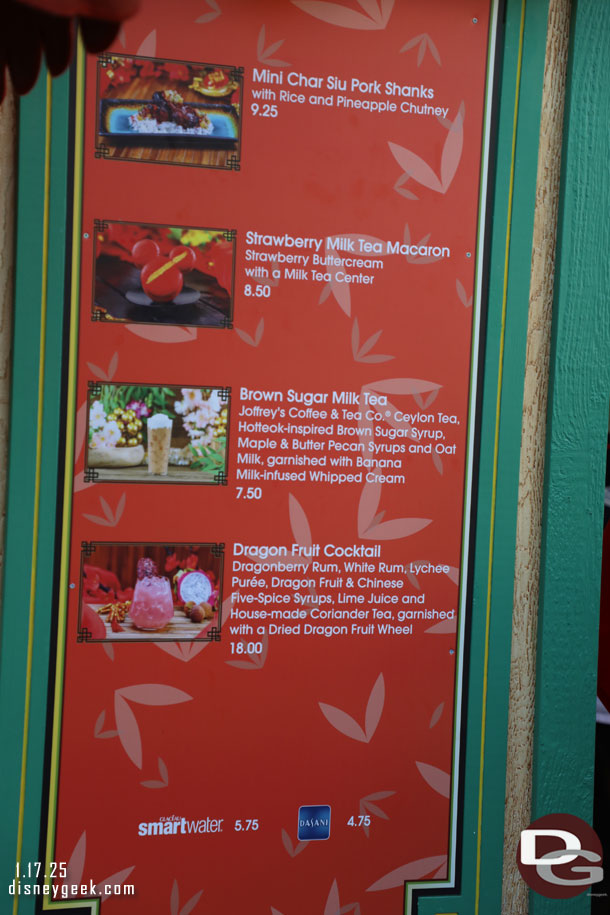 Bamboo Blessings Menu