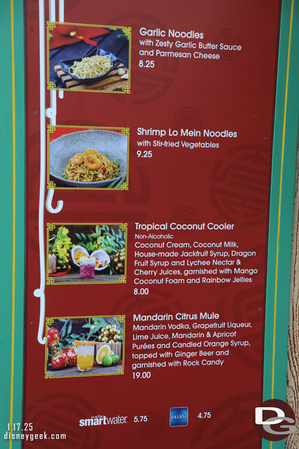 Longevity Noodle Co Menu