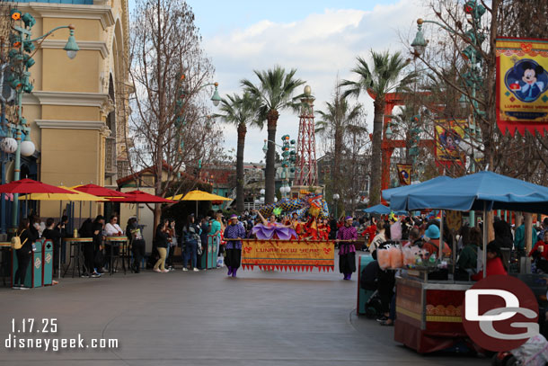 The 2:30pm Mulan Lunar New Year Procession making its way through the park.