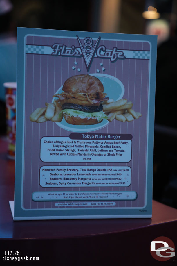 Flo's has a Tokyo Mater Burger