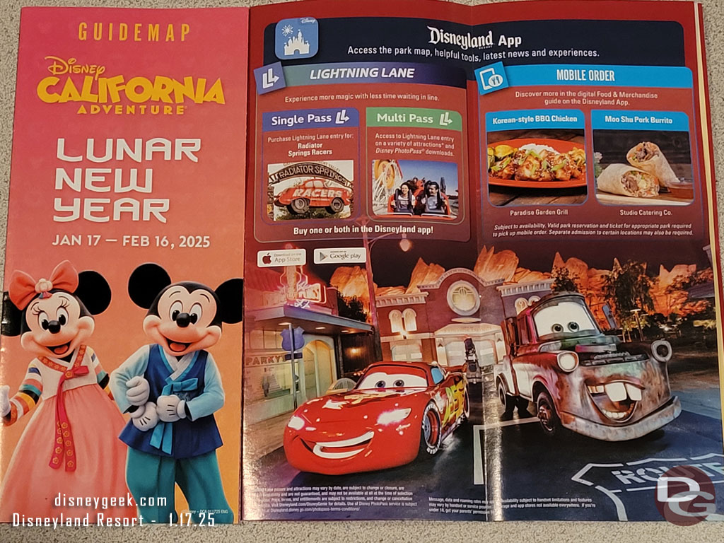 Disney California Adventure Guide Map