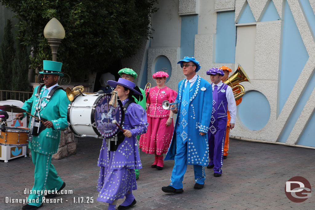 The Pearly Band marching out to perform.