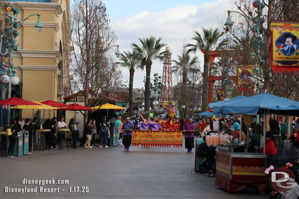 The 2:30pm Mulan Lunar New Year Procession making its way through the park.