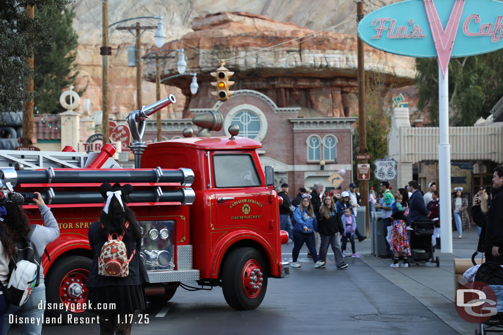 Red leaving the Cozy Cone