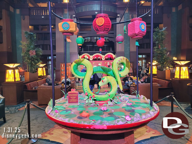 Lunar New Year display in the Grand Californian Lobby