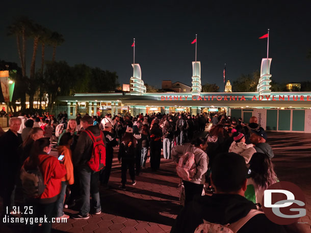 7:09pm - In line to enter DCA