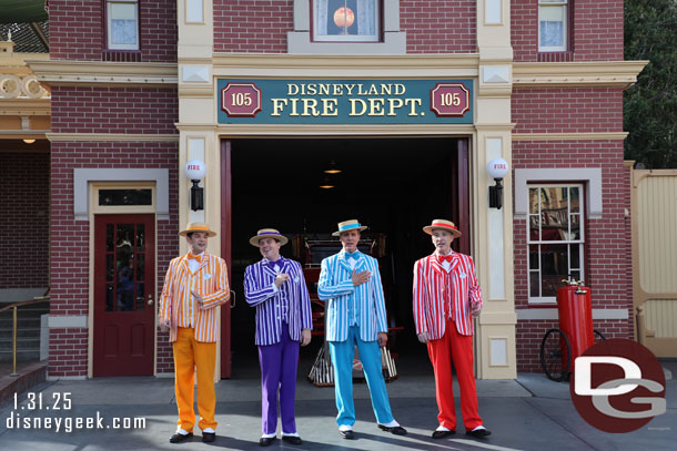 The Dapper Dans performing at the fire house