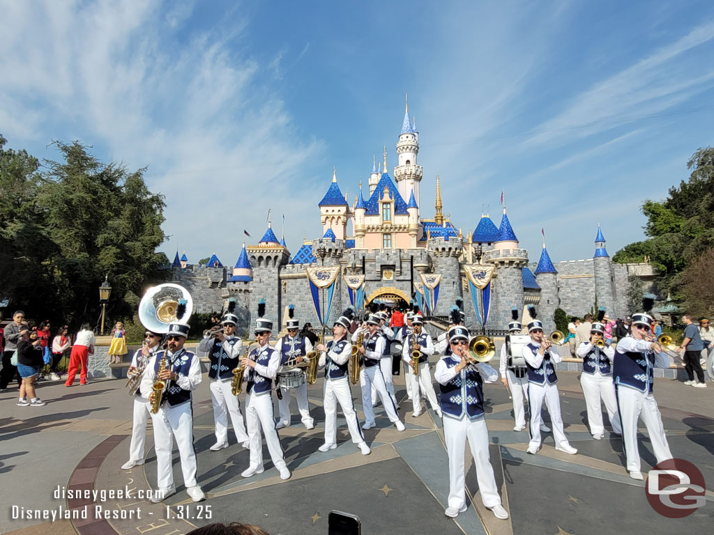 The Disneyland Band performing at Sleeping Beauty Castle