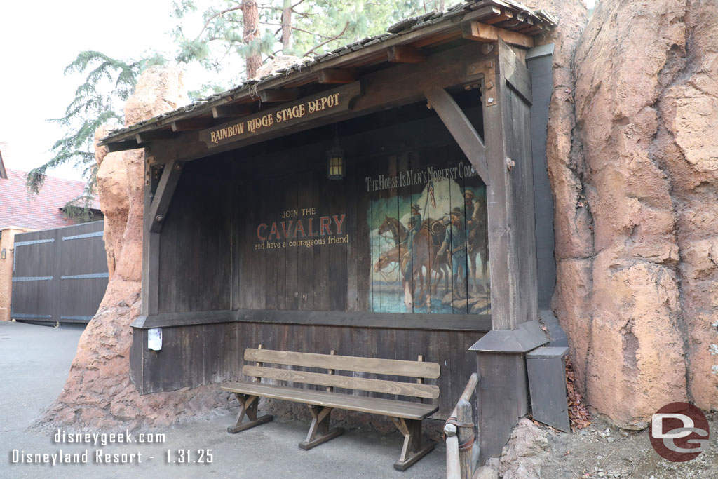 The renovation work in this area has been completed and the bench has returned since my last visit.