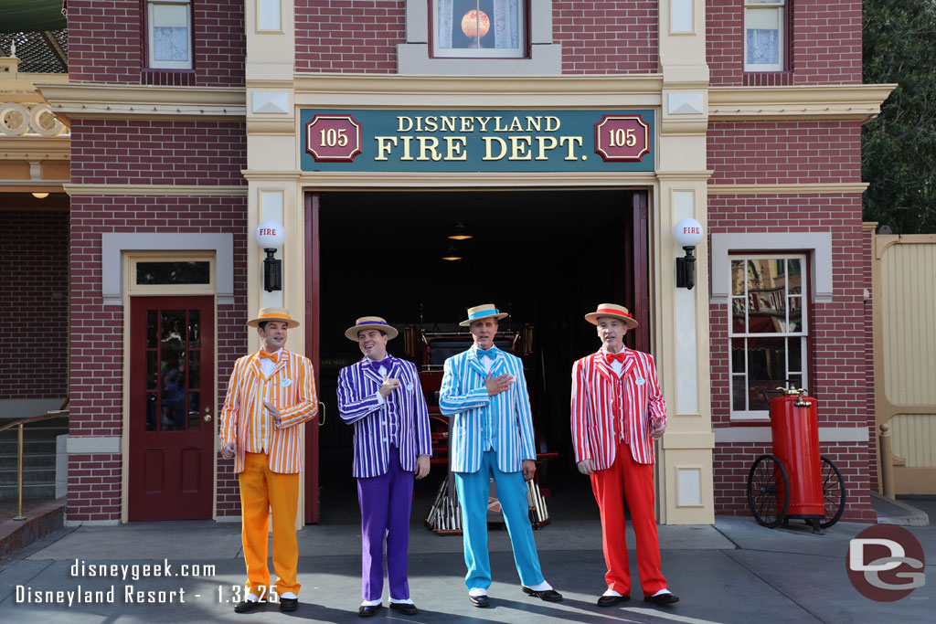 The Dapper Dans performing at the fire house