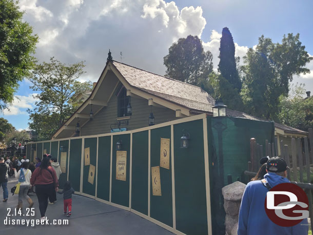 Walls are up around the front of Madame Leotas. They are working on fixing a drainage problem.