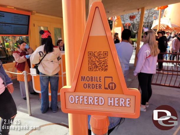 As you enter the queue a reminder you can mobile order.